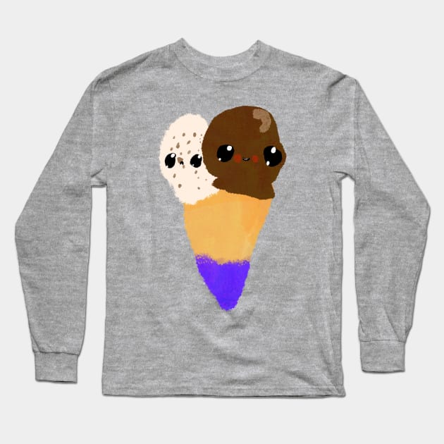 Double Ice Cream (by Ezra) Long Sleeve T-Shirt by Surplusweird